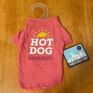 Pawsitively Fun Pet T-Shirt “Hot Dog Summer” Pink Size Small NWT